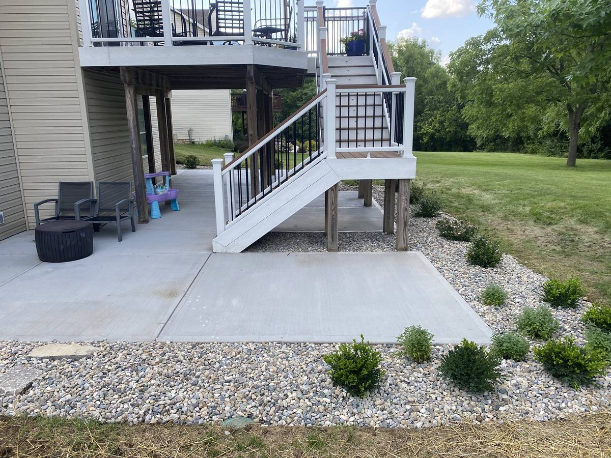 Finished residential concrete patio