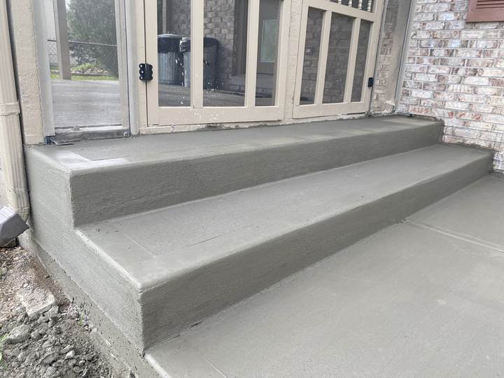 Poured steps and landing in Brownsburg, Indiana