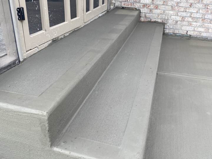 Steps at french doors in Brownsburg, Indiana