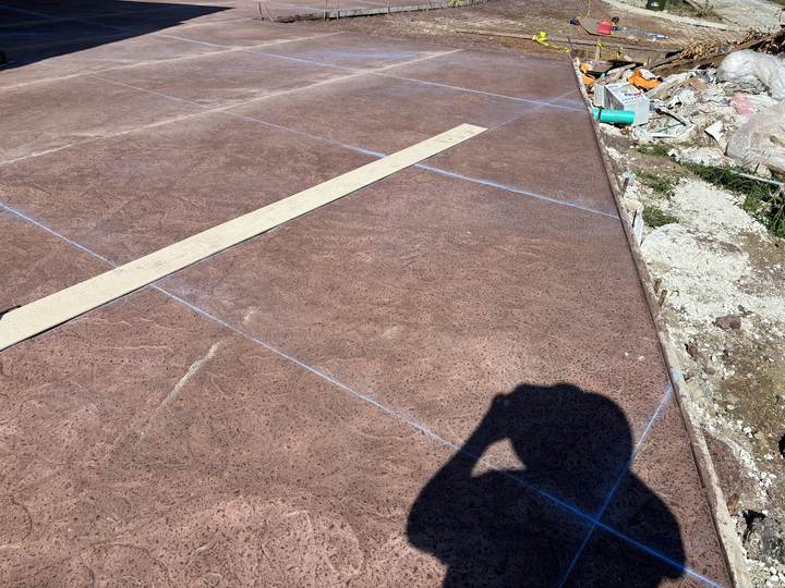 Colored slab with joint layout marked in Carmel, Indiana