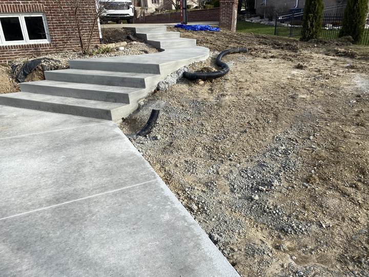 Steps and walk taking shape in Carmel, Indiana
