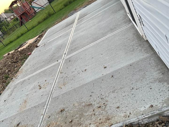 Finished slab beside a house