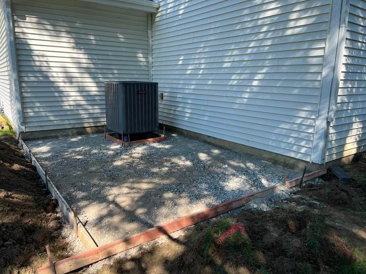 Base prep at an air conditioning unit