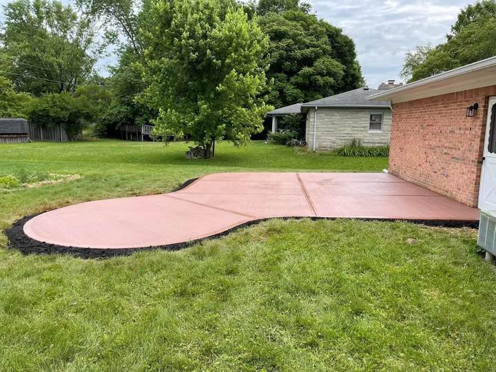 Curved colored patio