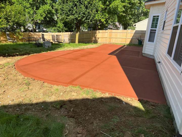 Red colored patio