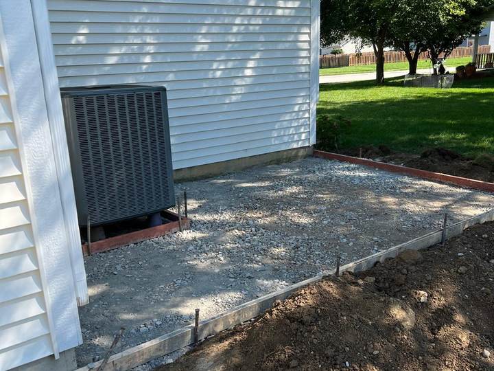 Compacted stone base ready for the pour