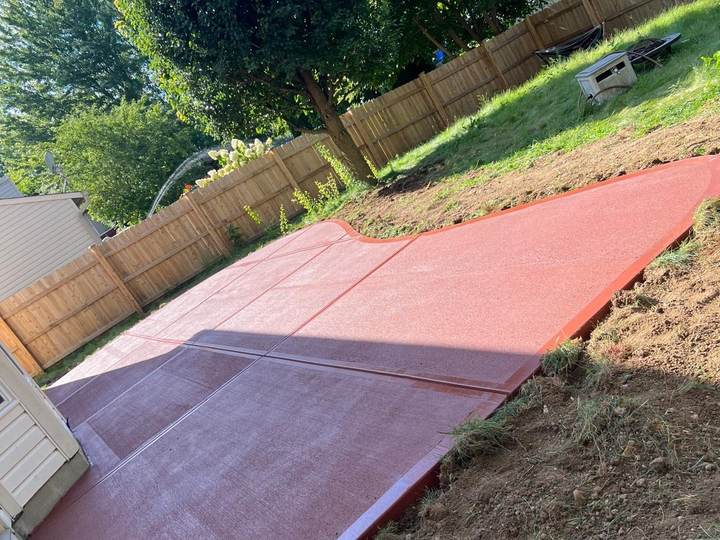 Red colored walk and ramp