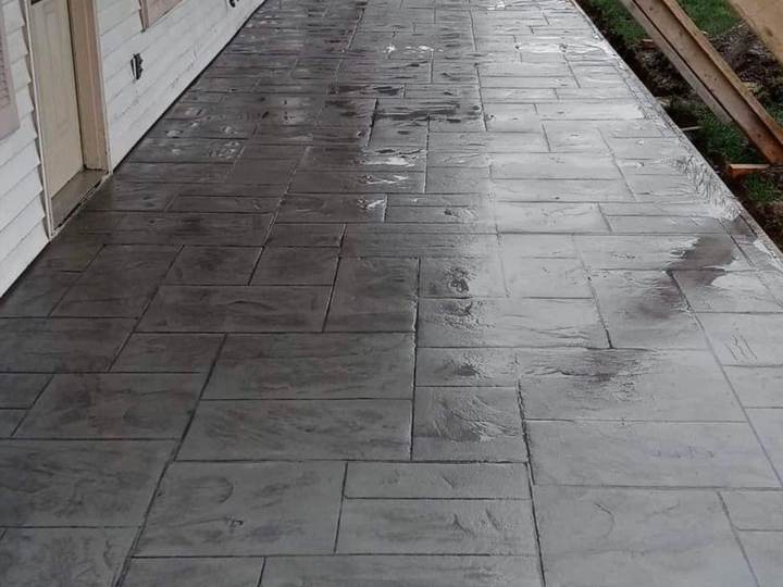 Stamped walk, tile pattern