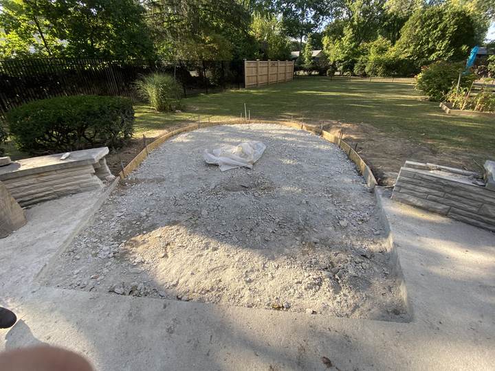 Base opened up around fire pit in Indianapolis, Indiana