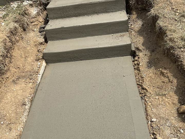 Freshly poured steps between forms in Speedway, Indiana